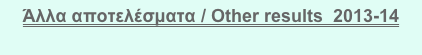 Άλλα αποτελέσματα / Other results  2013-14